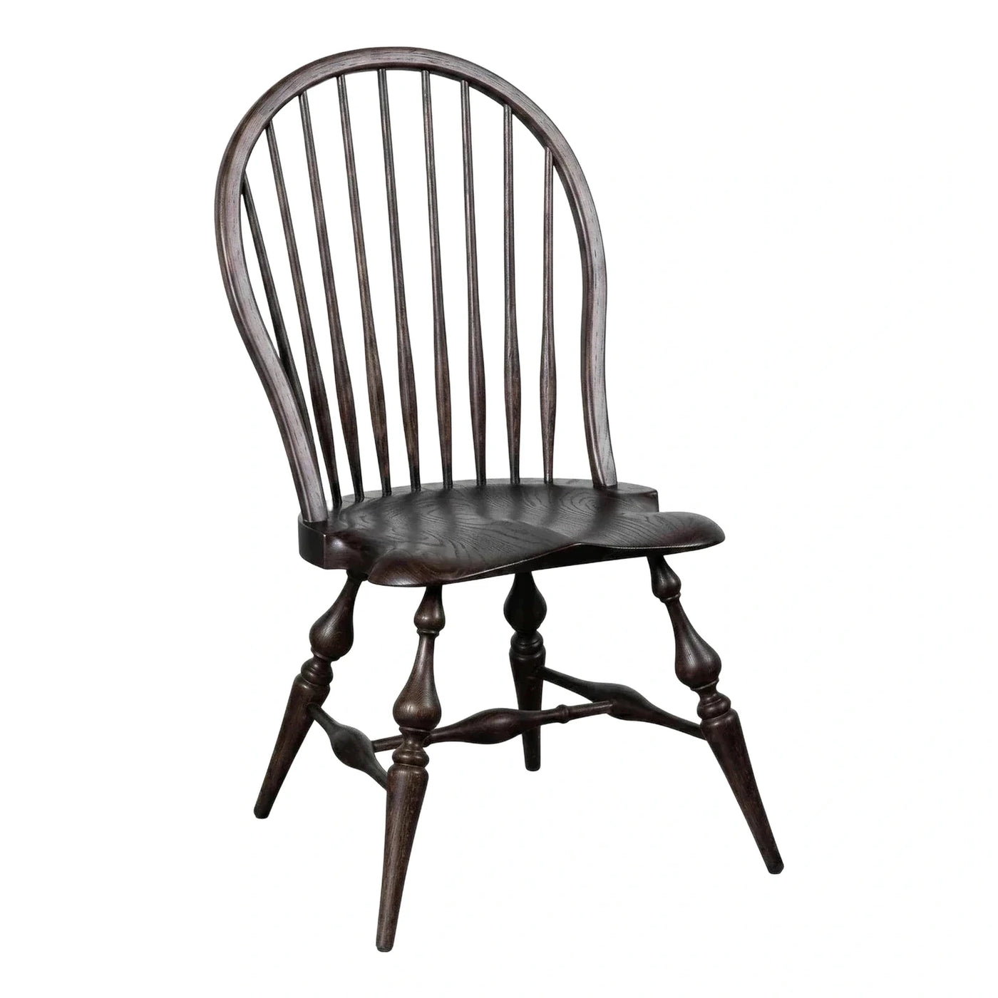 Dark Brown Windsor Style Spindle Back Dining Chair