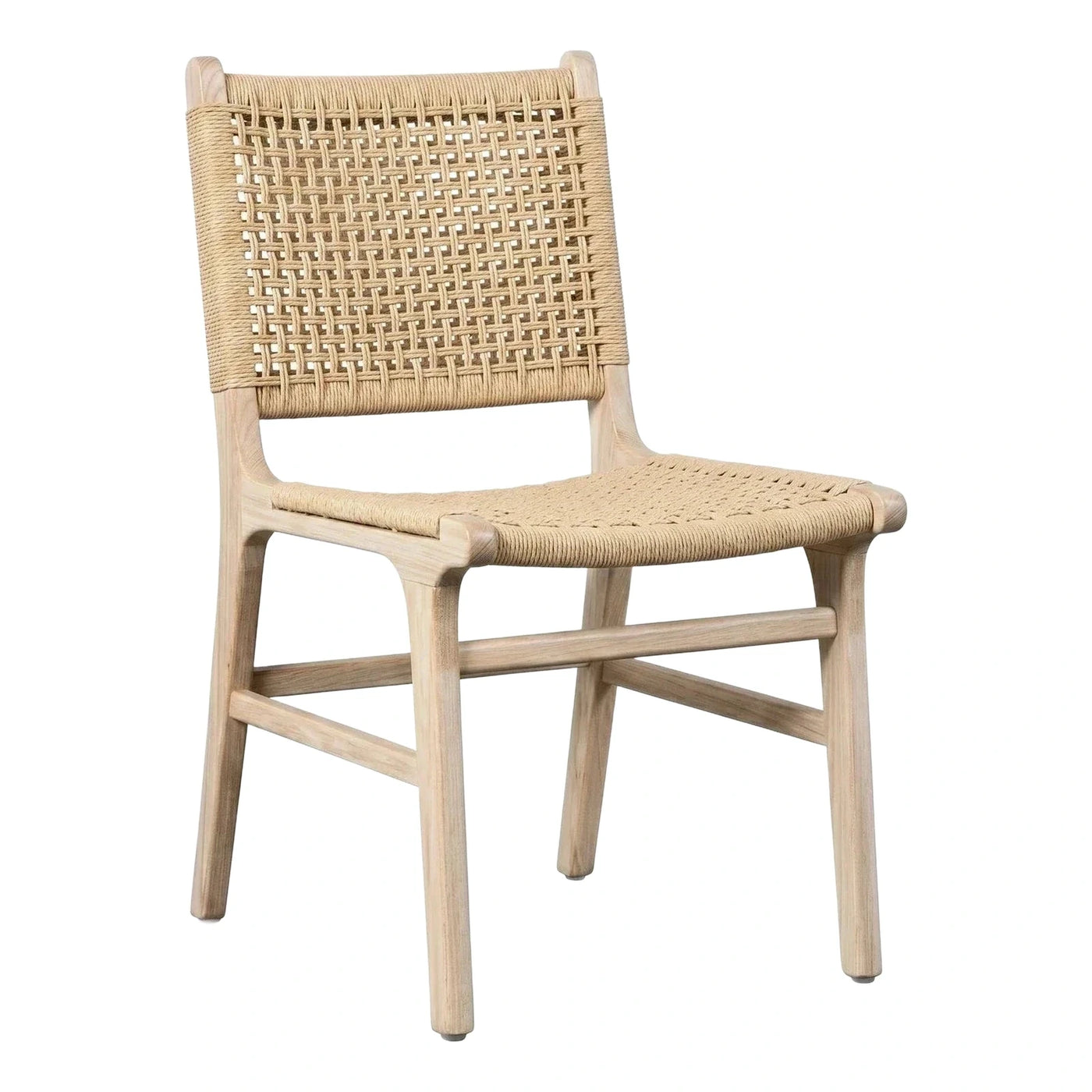 Natural Wood Frame Woven Dining Chair