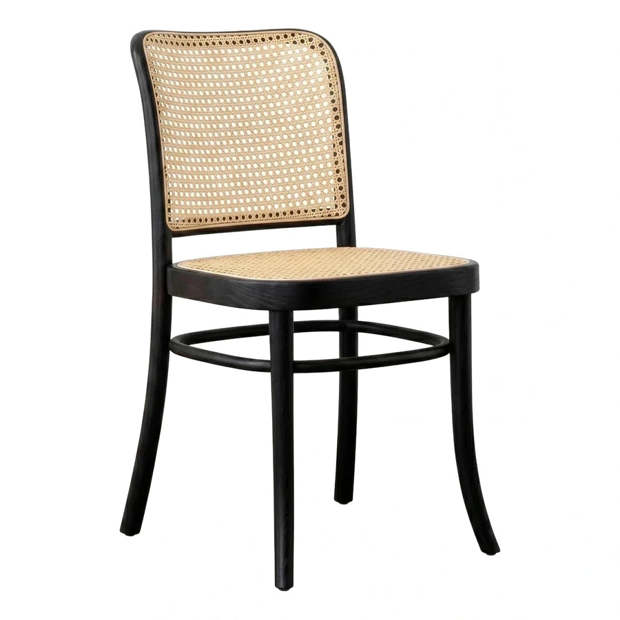 Black Bentwood Dining Chair with Cane Back