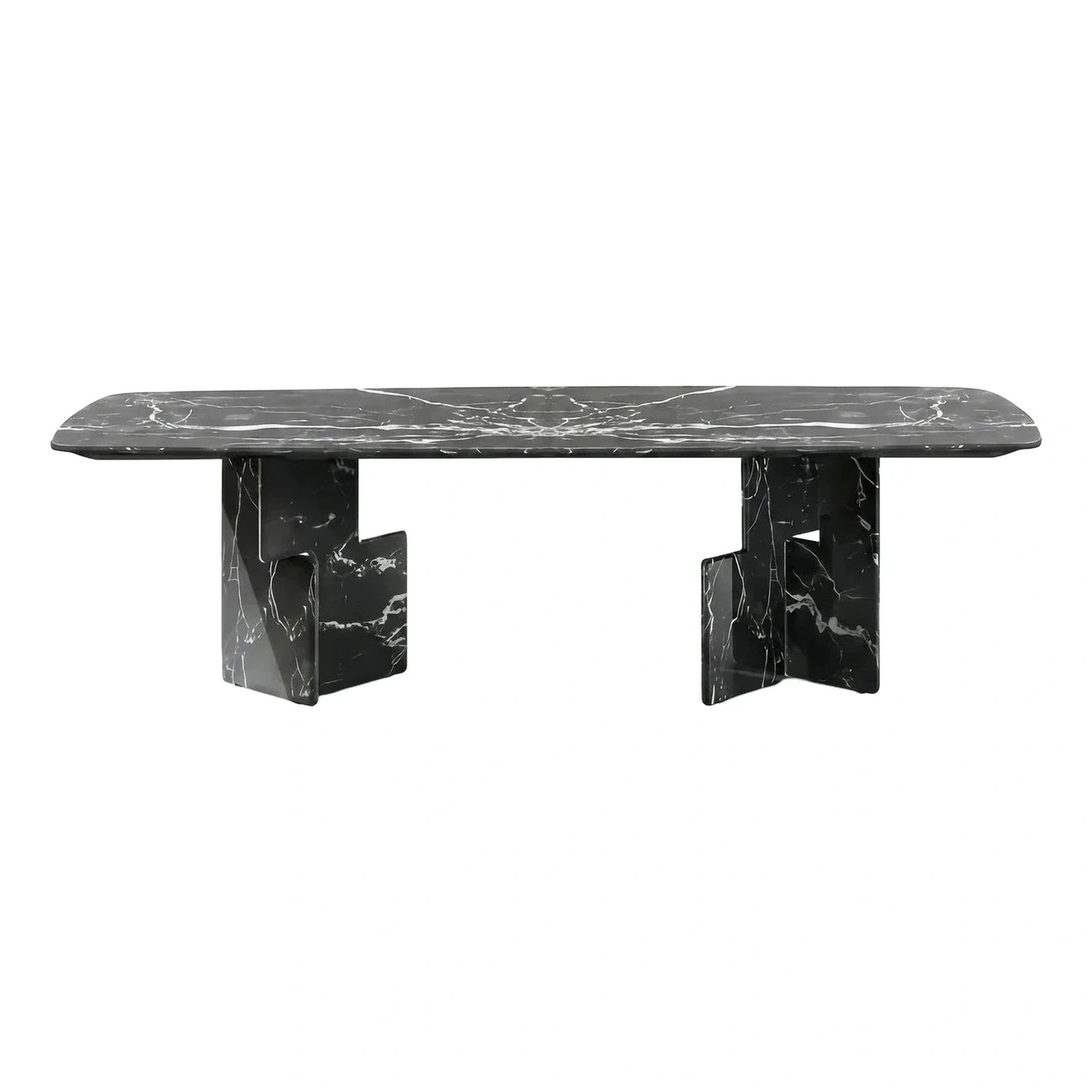 Modern Black Marble Rectangular Dining Table