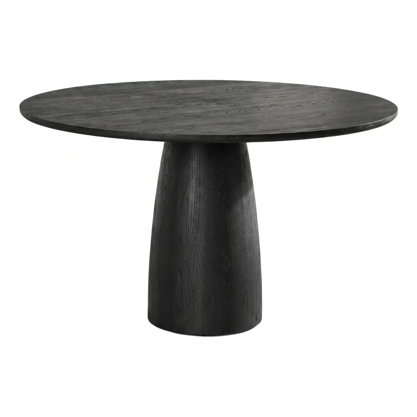 Round Black Wood Pedestal Dining Table