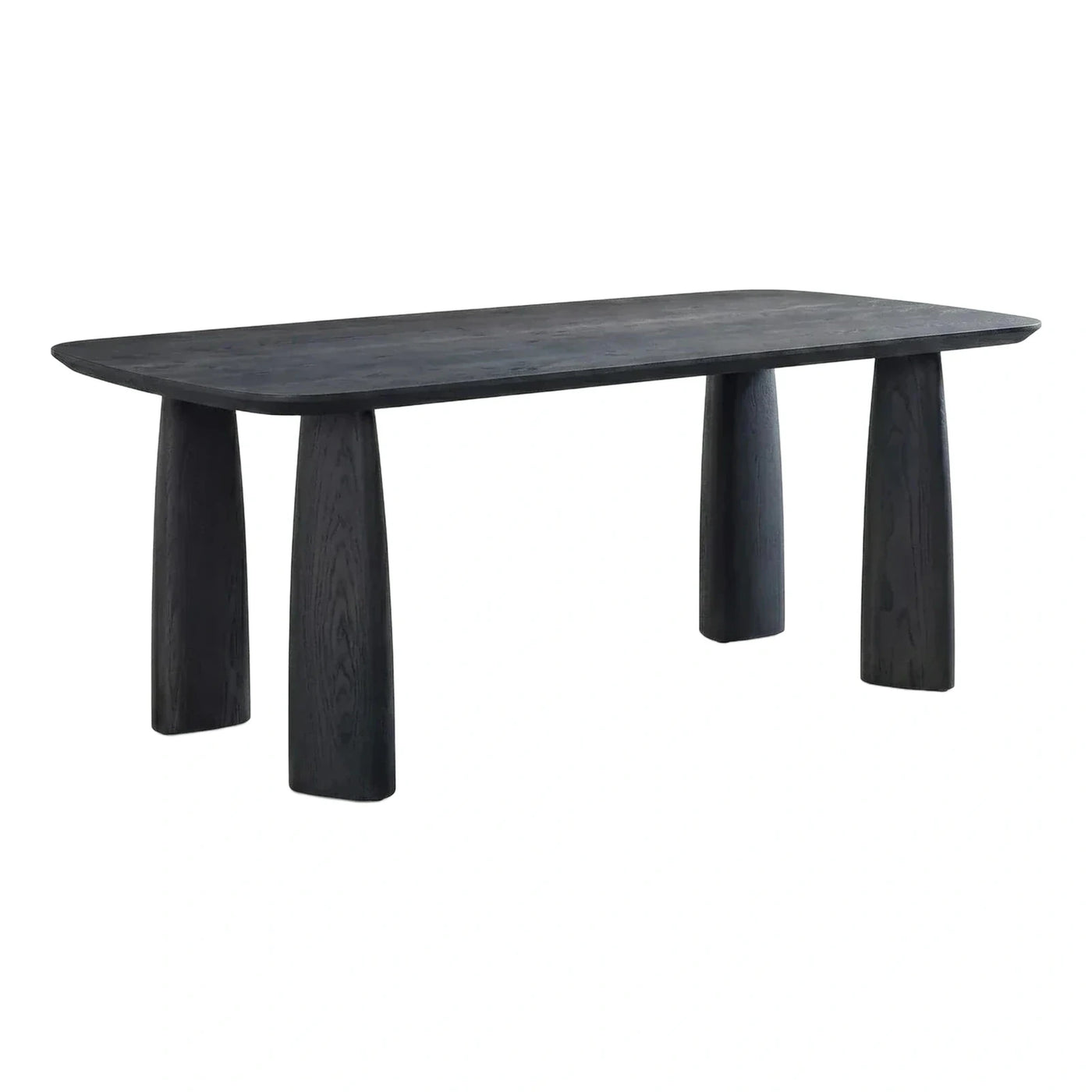 Modern Black Wood Dining Table with Sculptural Legs