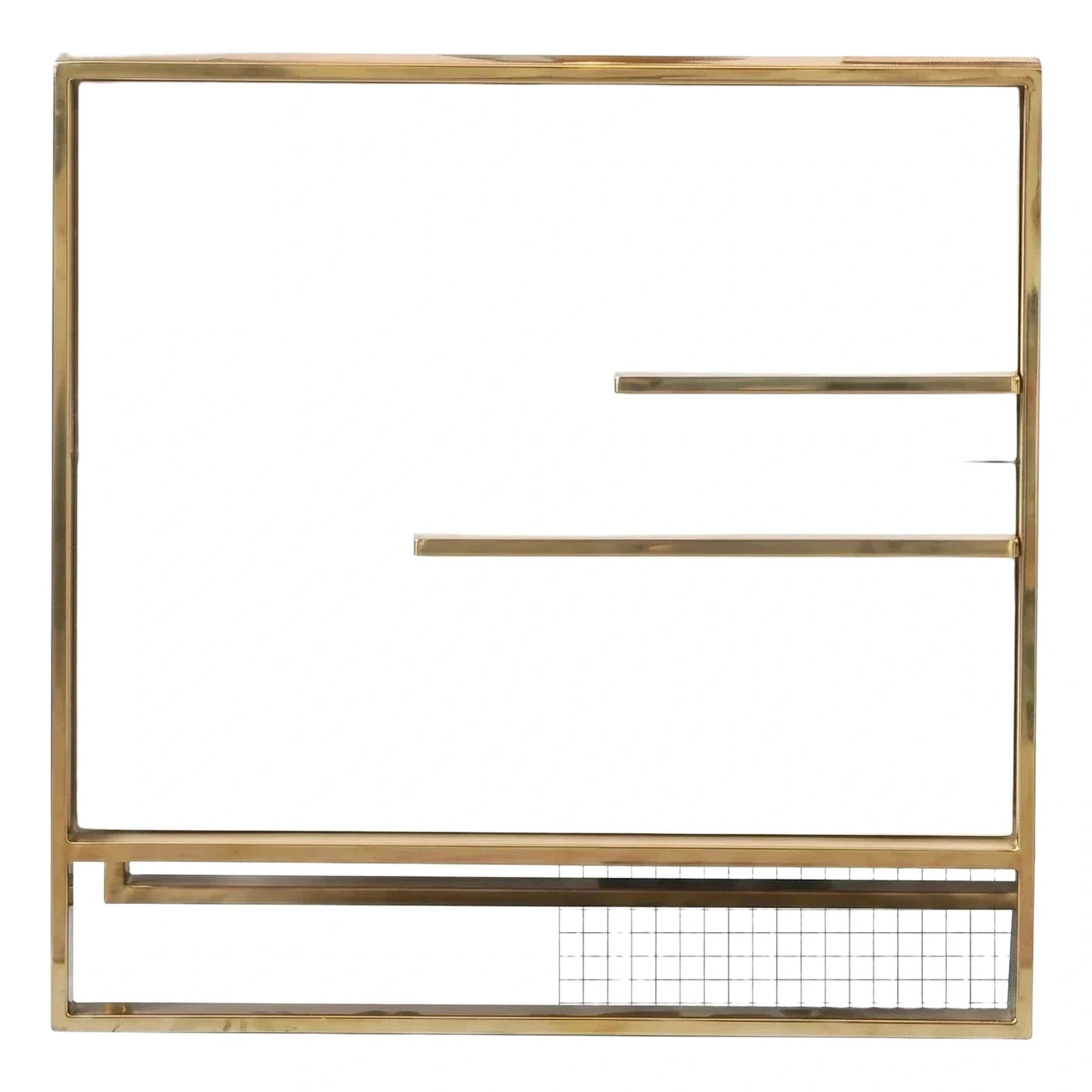 White And Gold Metal Frame Two Drawer Nightstand