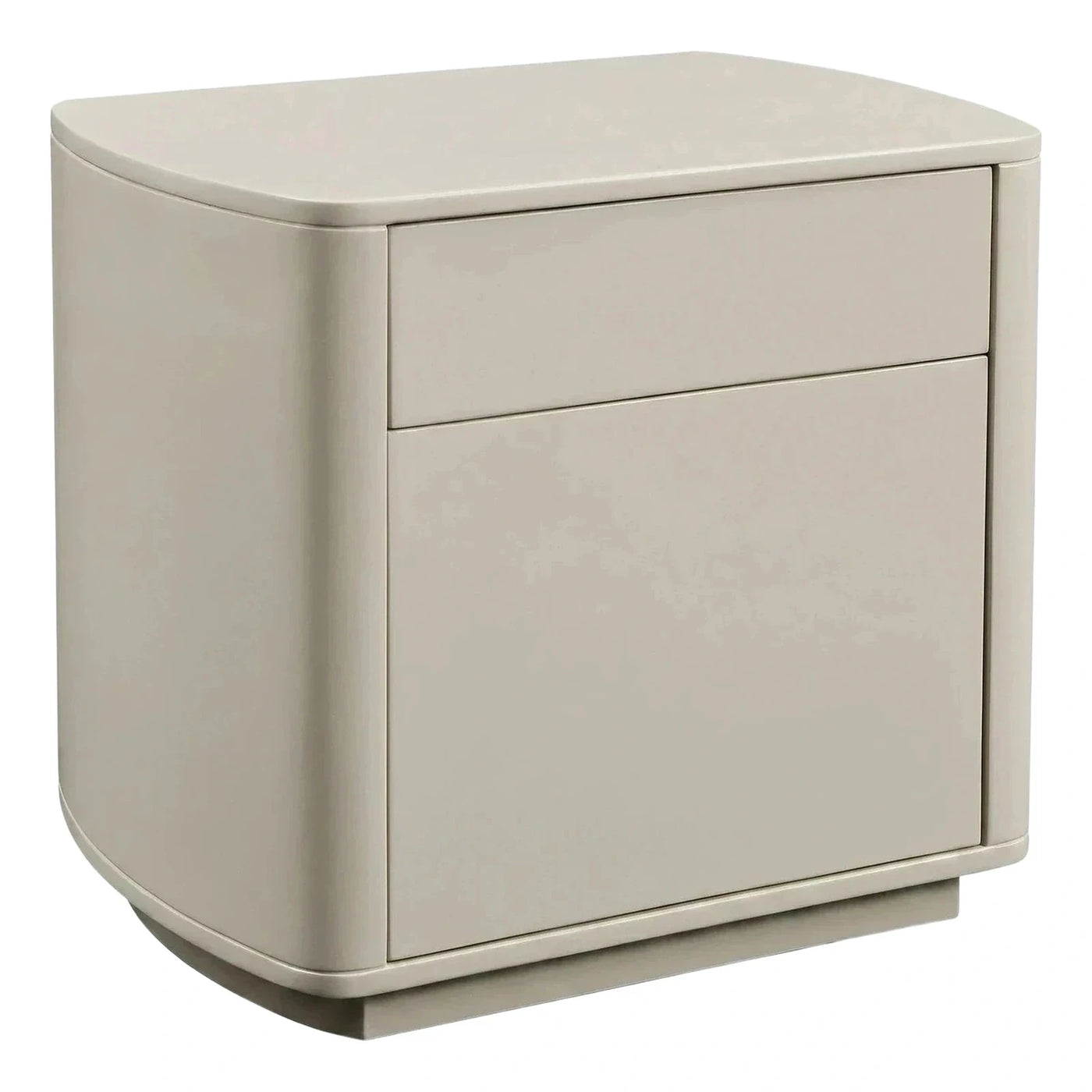 Modern Cream Curved Two-Drawer Nightstand