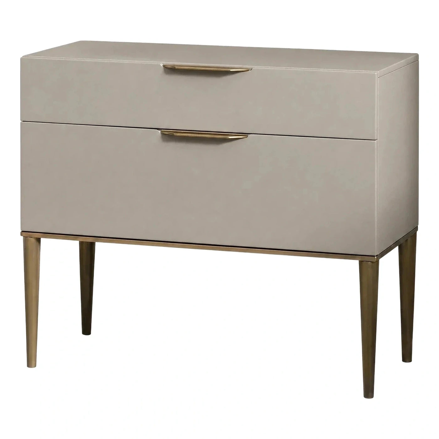 Modern Beige Two-Drawer Sideboard with Gold Legs
