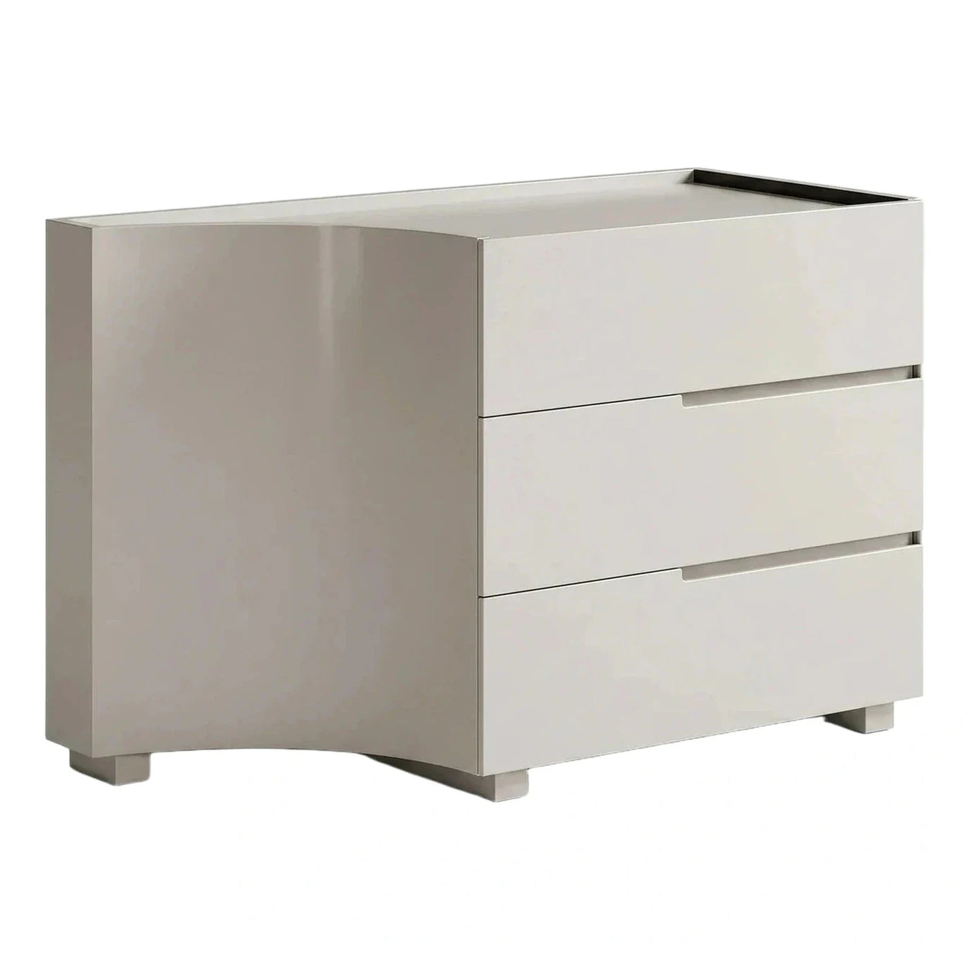 Modern Beige Curved Sideboard With Drawers