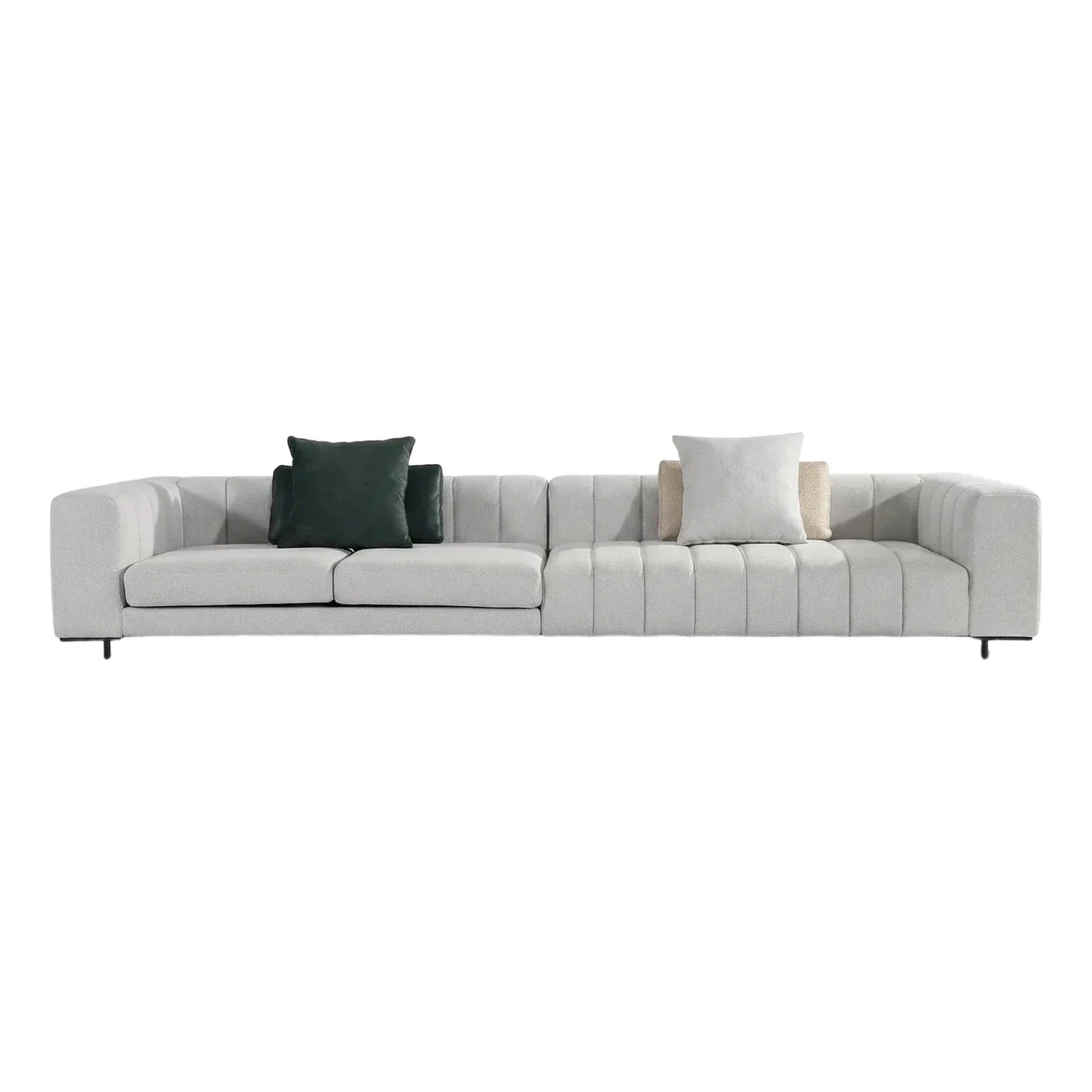Modern Light Grey Modular Sofa with Channel Tufting
