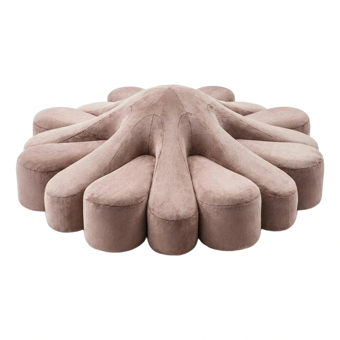 Modern Flower Shaped Velvet Sectional Sofa Beige