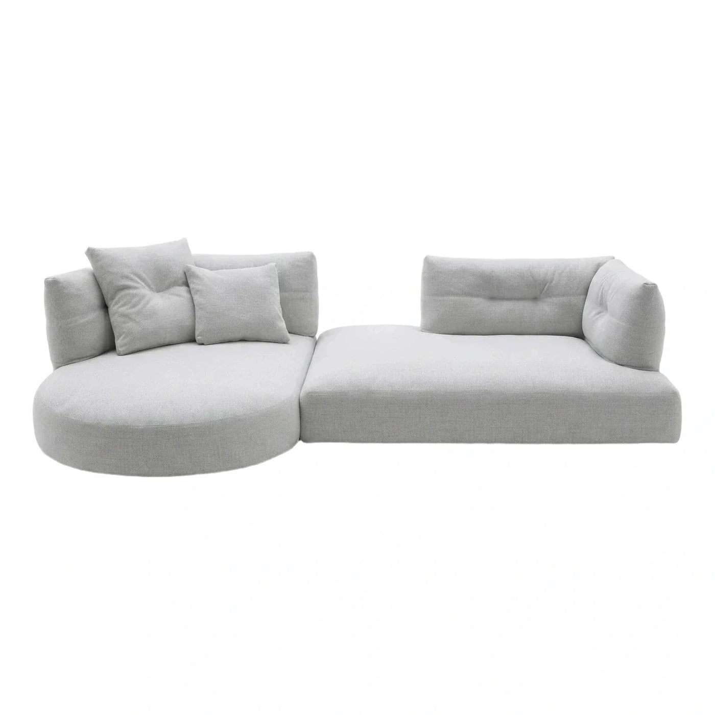 Modern Light Grey Curved Fabric Sectional Sofa