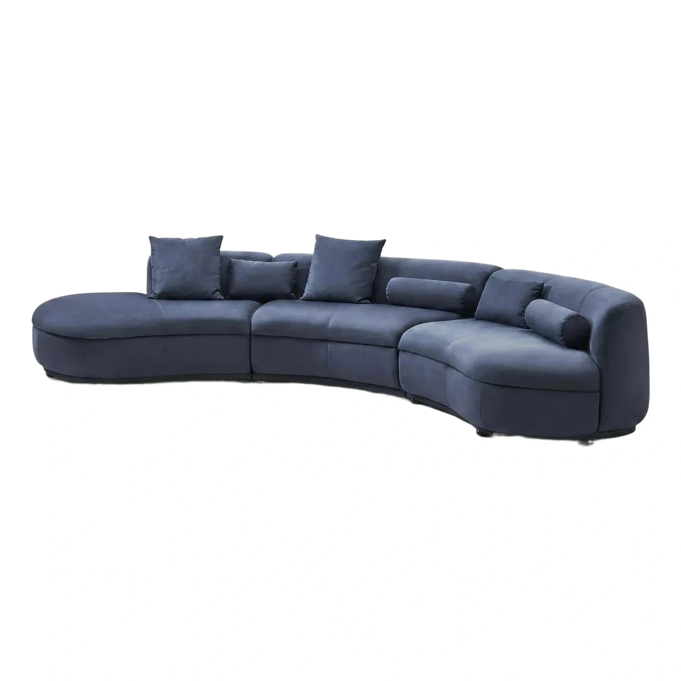 Modern Navy Blue Curved Modular Sectional Sofa
