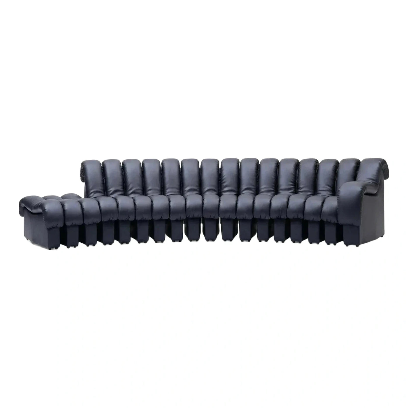 Black Leather Modular Snake Sectional Sofa