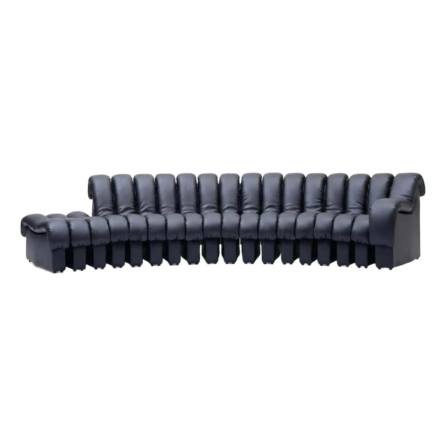 Black Leather Modular Snake Sectional Sofa