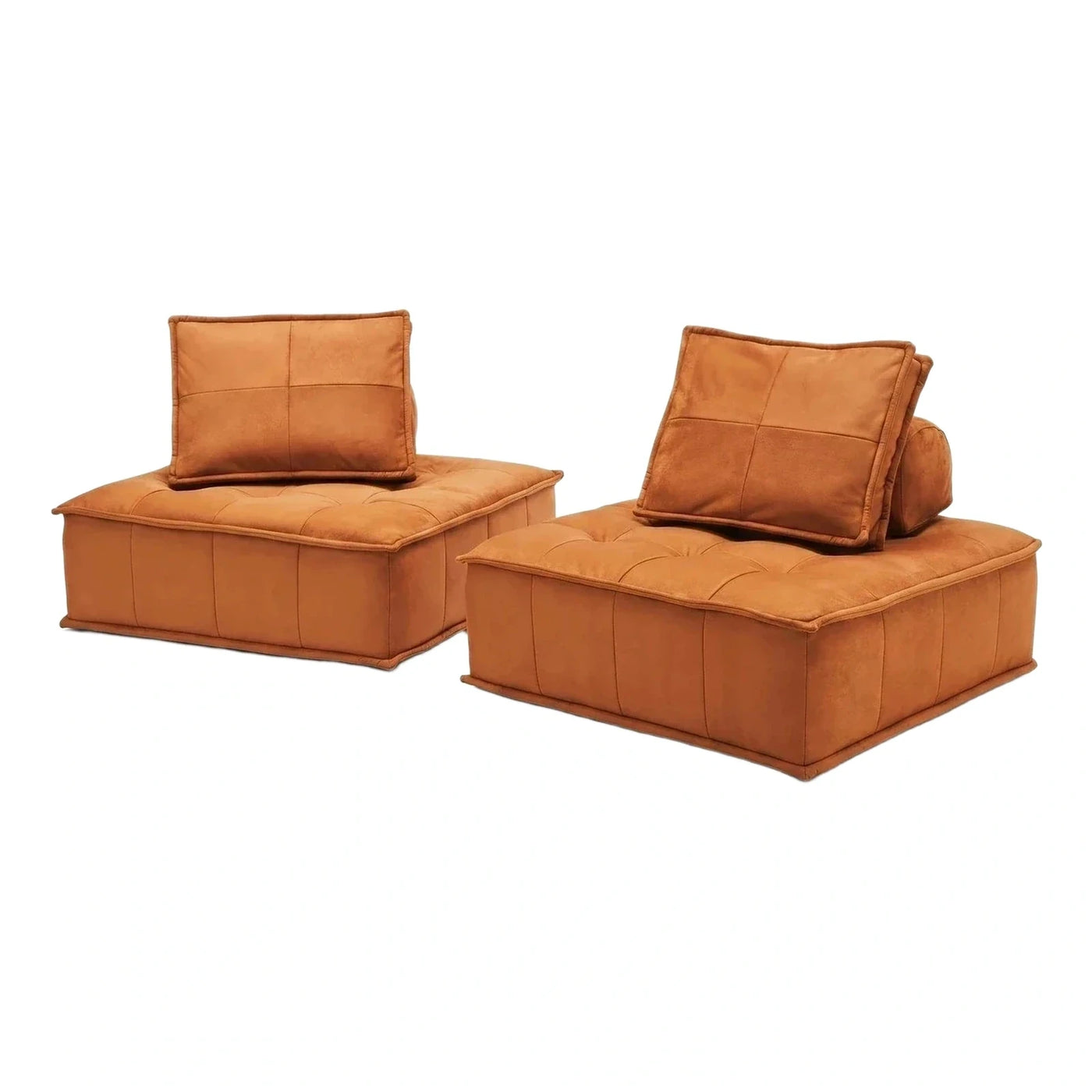 Modern Brown Modular Low Profile Sectional