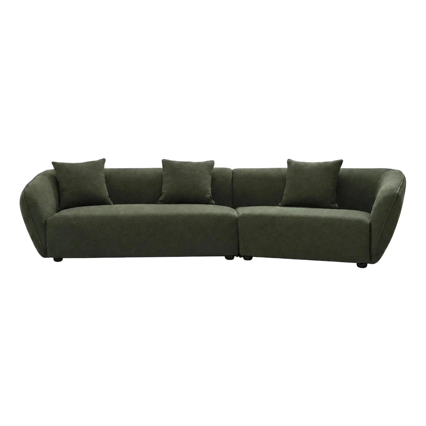 Modern Olive Green Modular Boucle Sectional Sofa