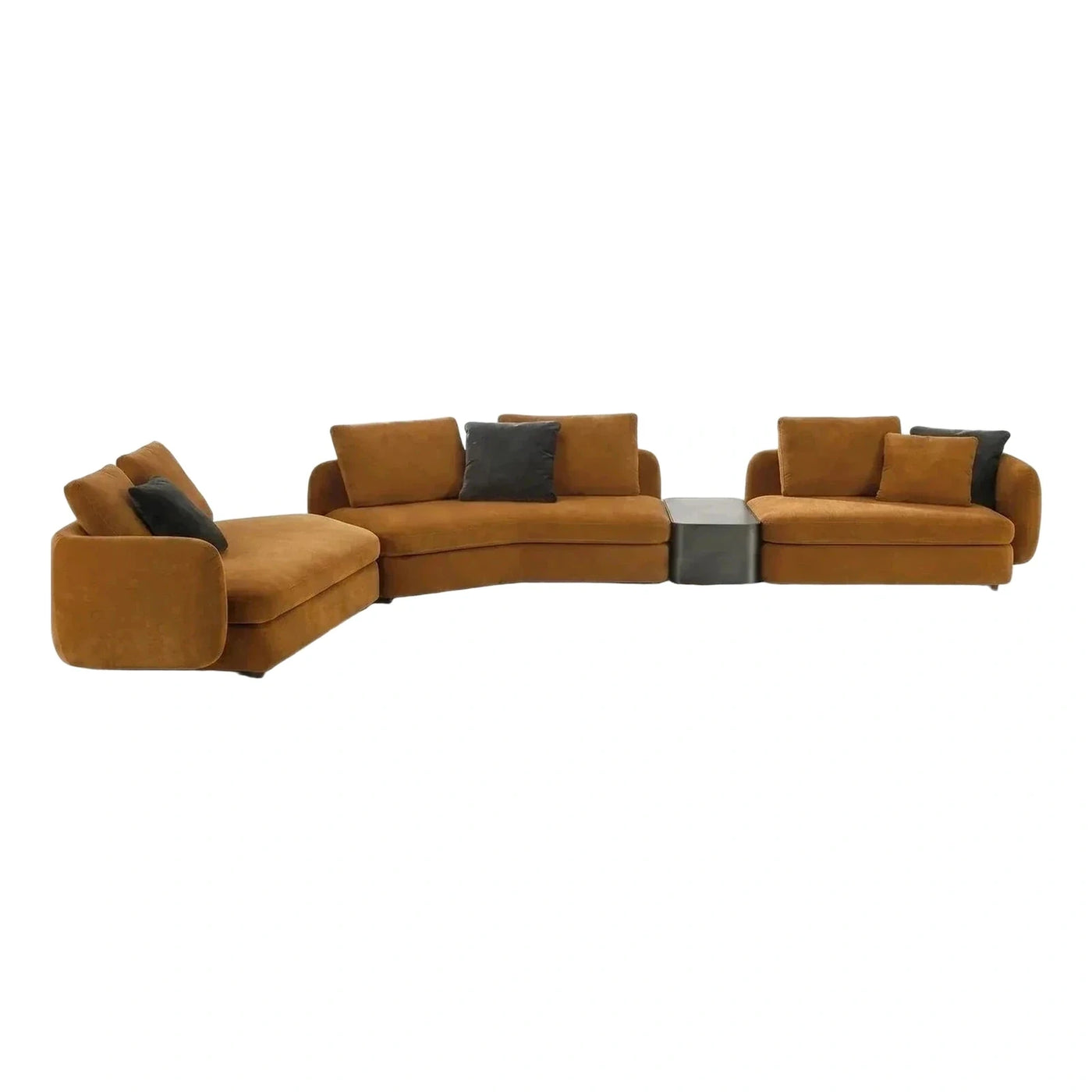 Modern Curved Modular Sectional Sofa with Side Table