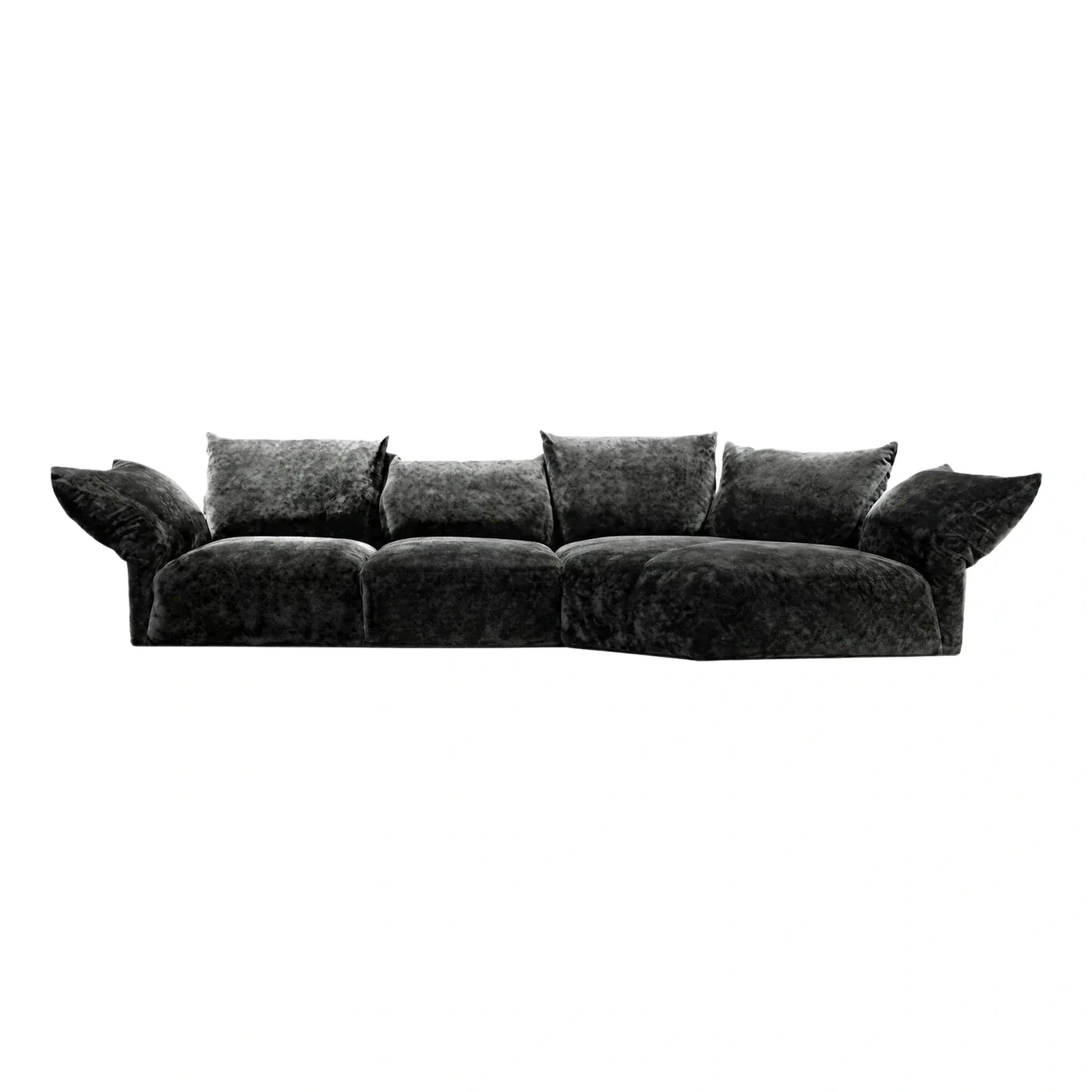 Modern Dark Grey Velvet Modular Sectional Sofa