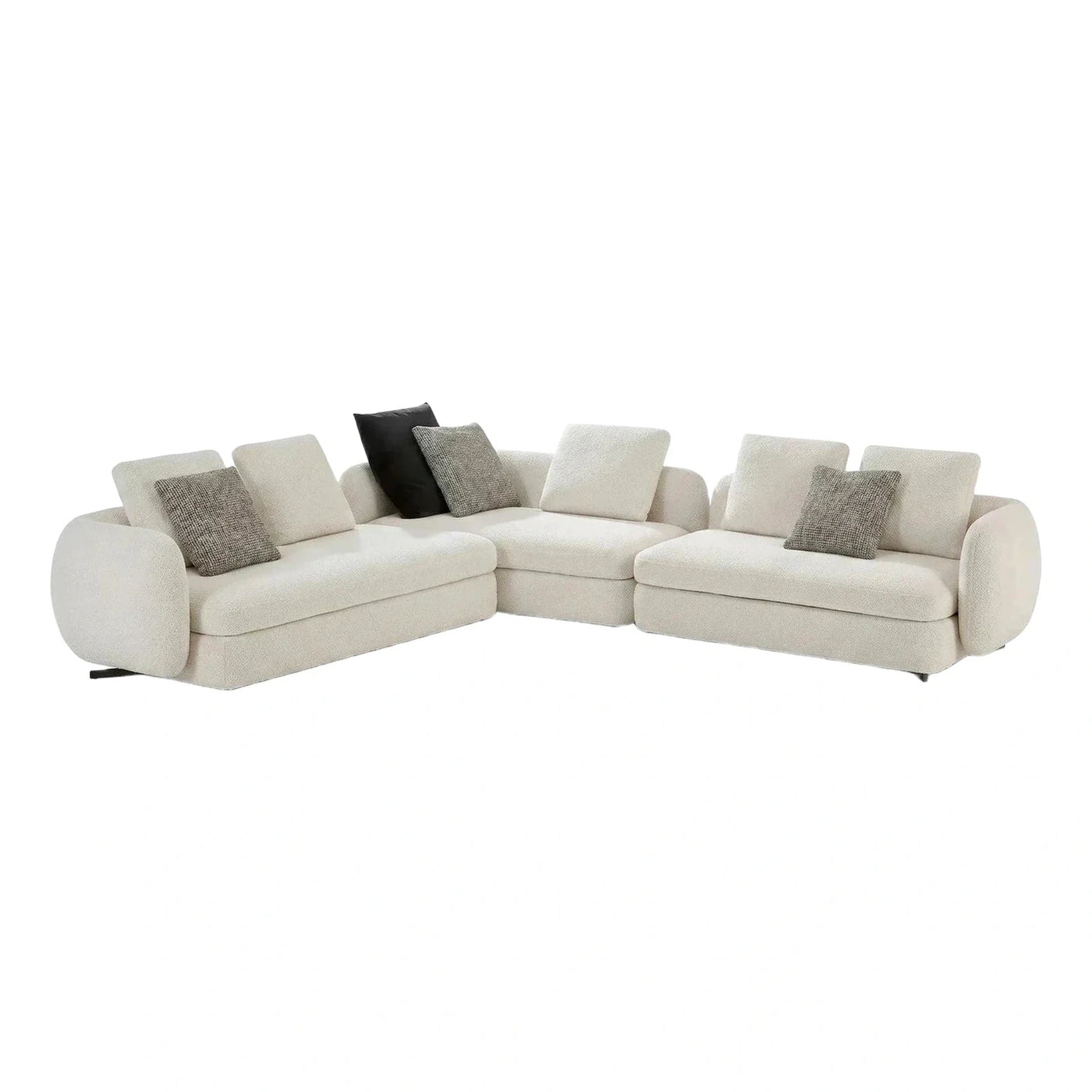 Modern Cream Boucle Modular Sectional Sofa