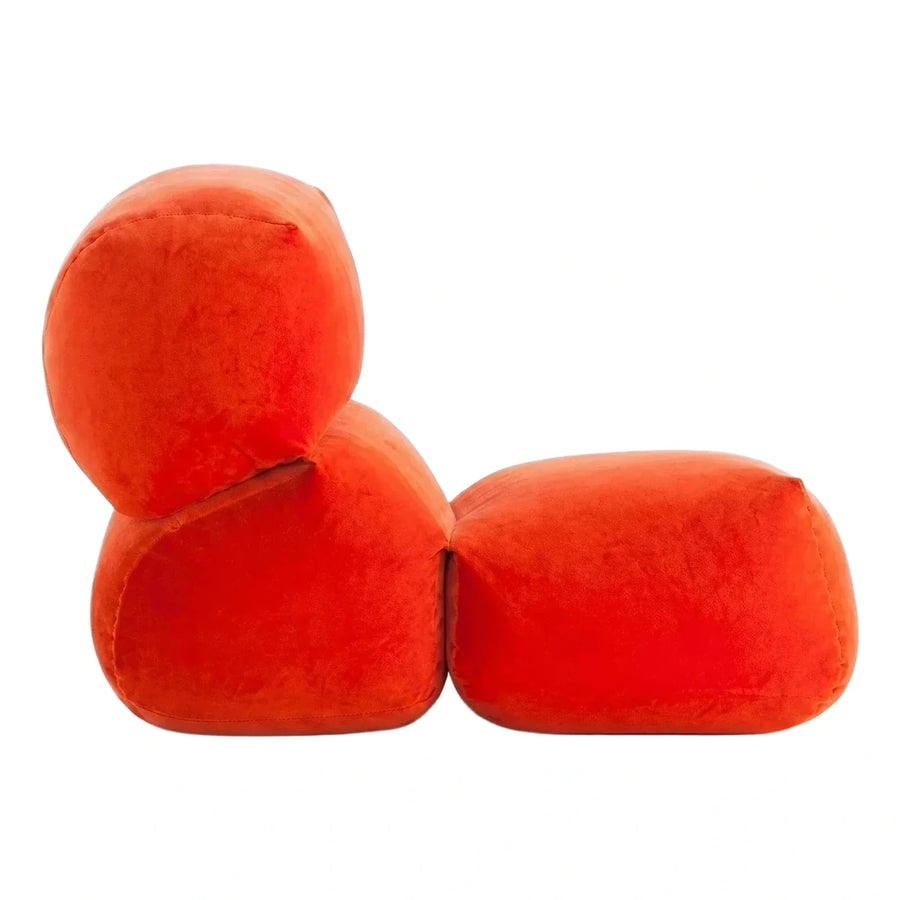 Orange Modular Velvet Lounge Sofa