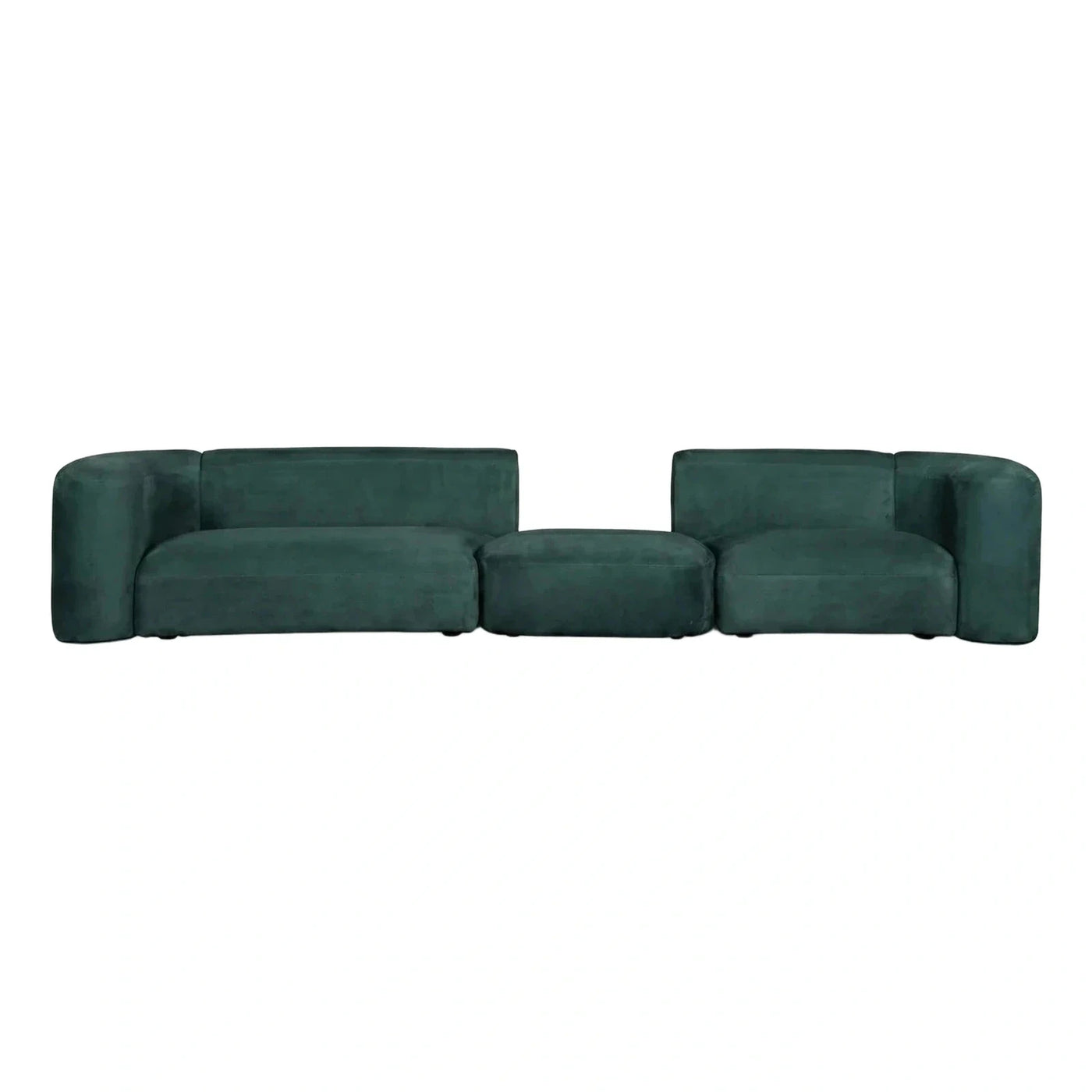 Emerald Green Velvet Modular Sectional Sofa