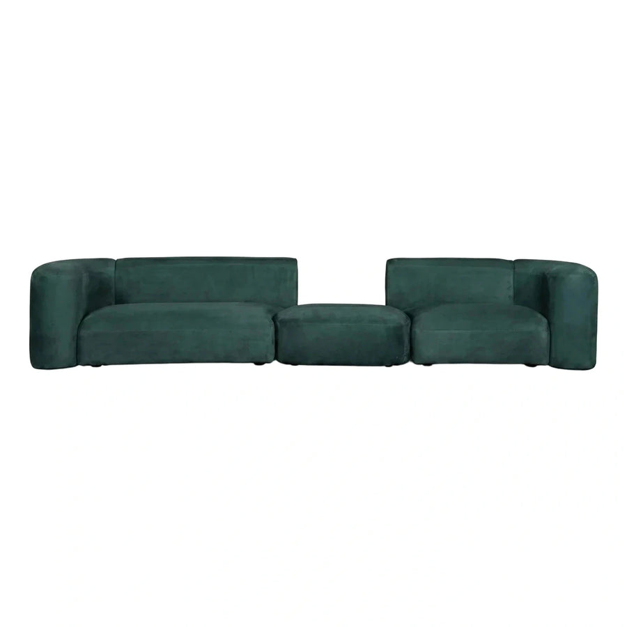 Emerald Green Velvet Modular Sectional Sofa