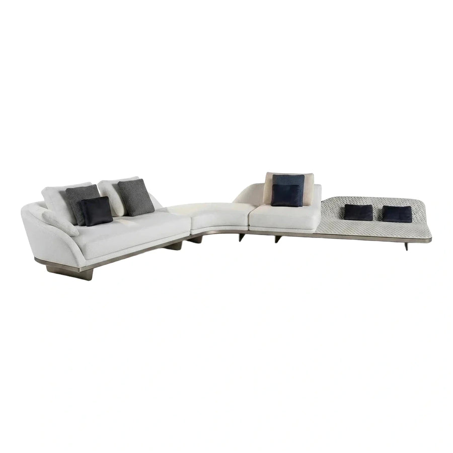 Modern Cream Curved Modular Sectional Sofa