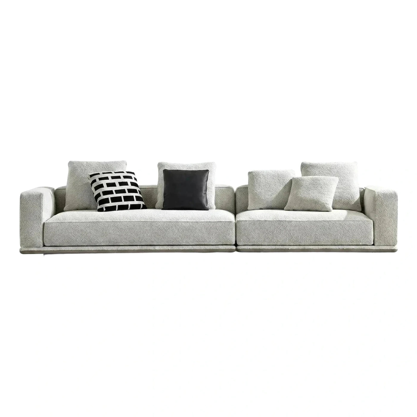 Cream Boucle Modular Sofa with Low Base