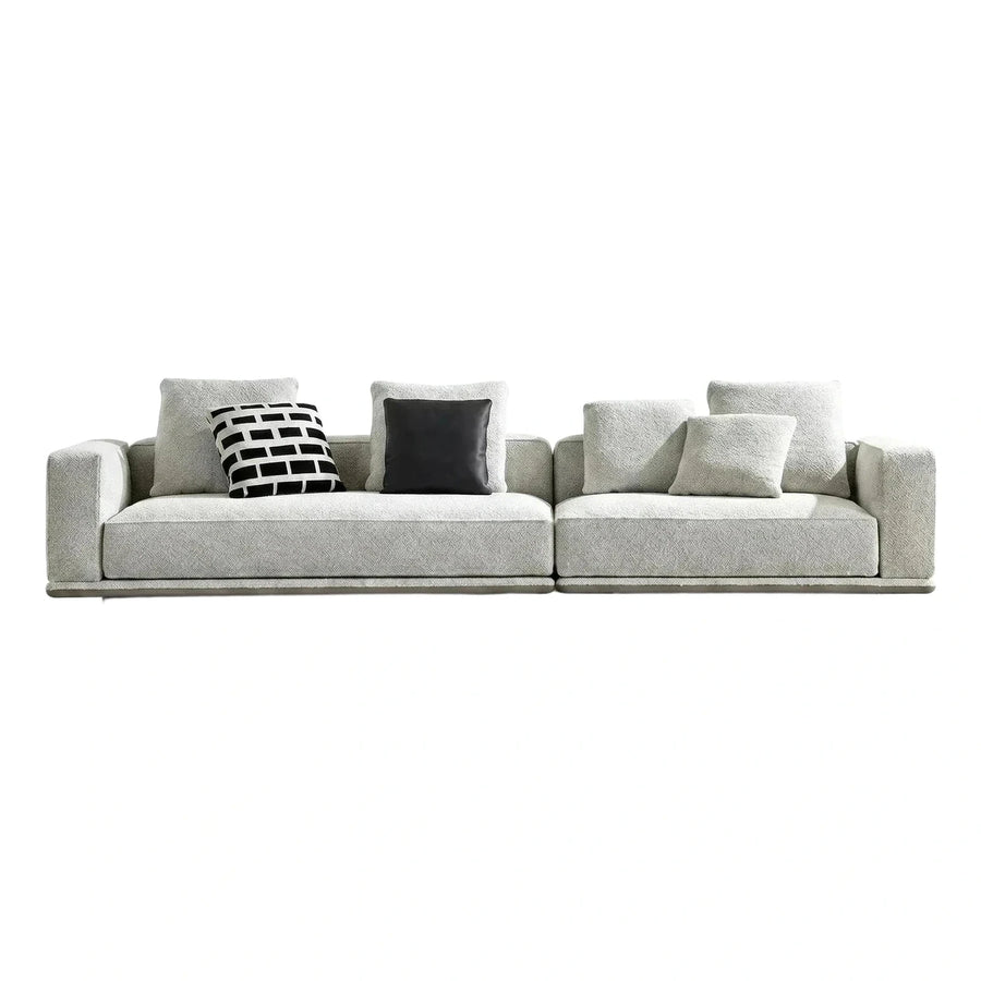 Cream Boucle Modular Sofa with Low Base