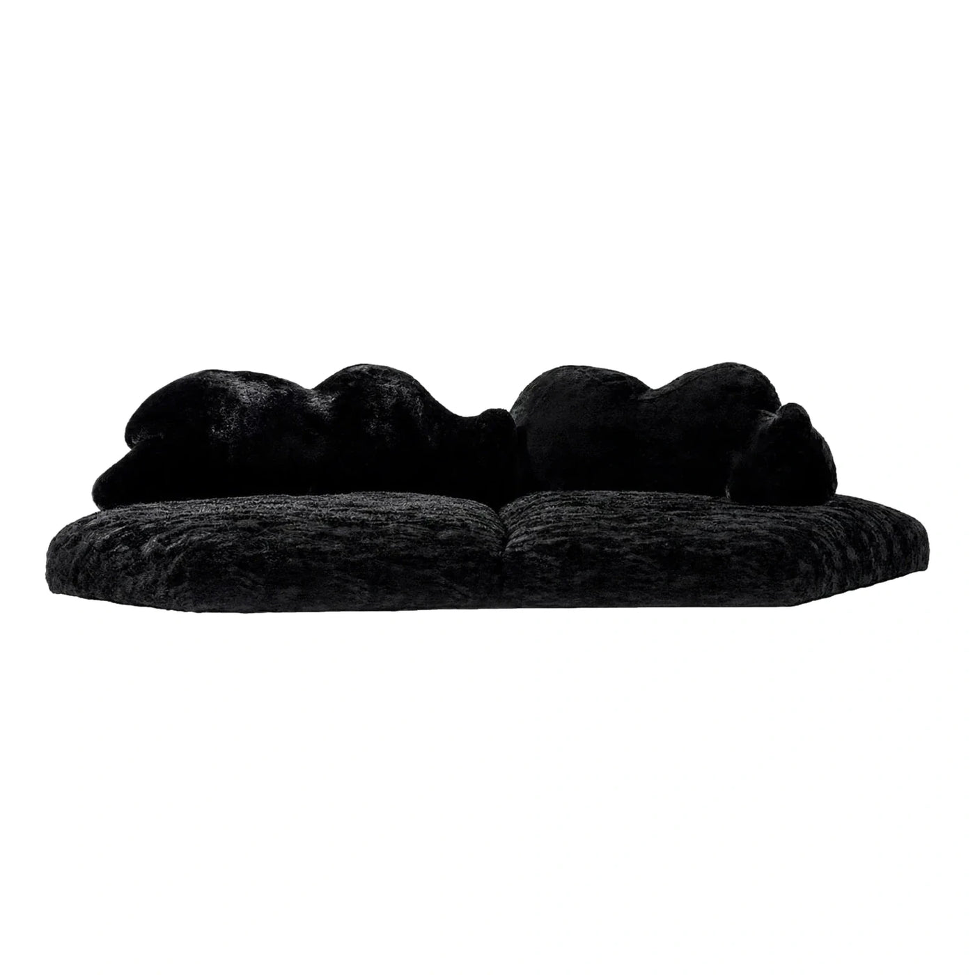 Black Plush Organic Shape Modular Sofa