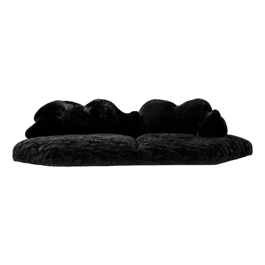 Black Plush Organic Shape Modular Sofa