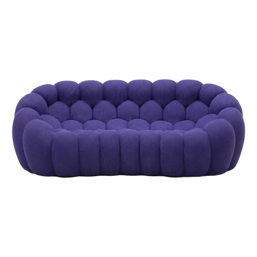 Purple Bubble Sofa Textured Fabric Curved Design