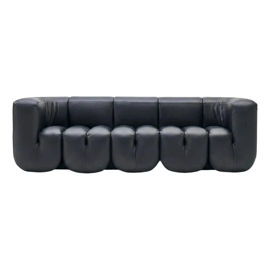Modern Black Leather Modular Bubble Sofa