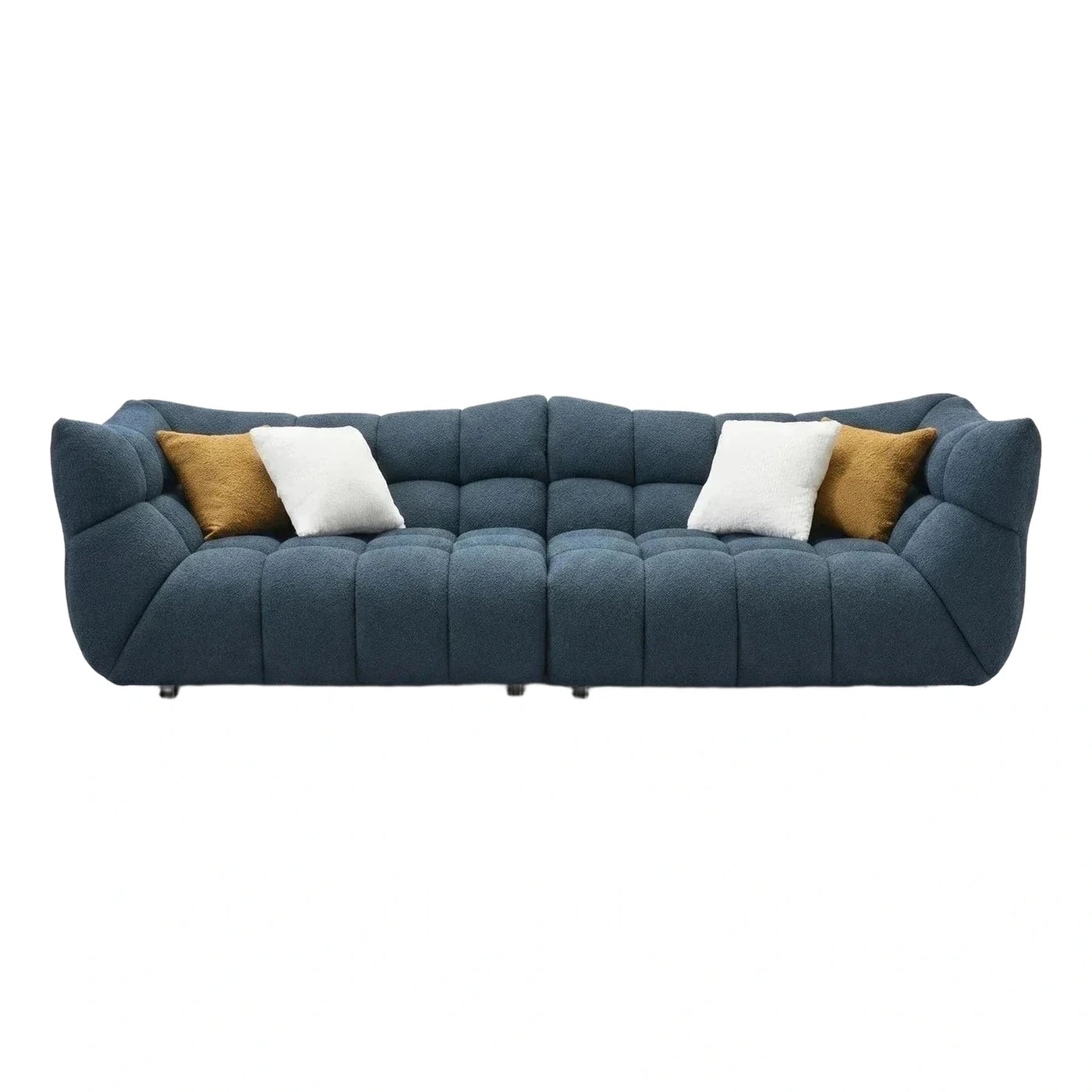 Deep Blue Modular Sofa with Channel Tufting