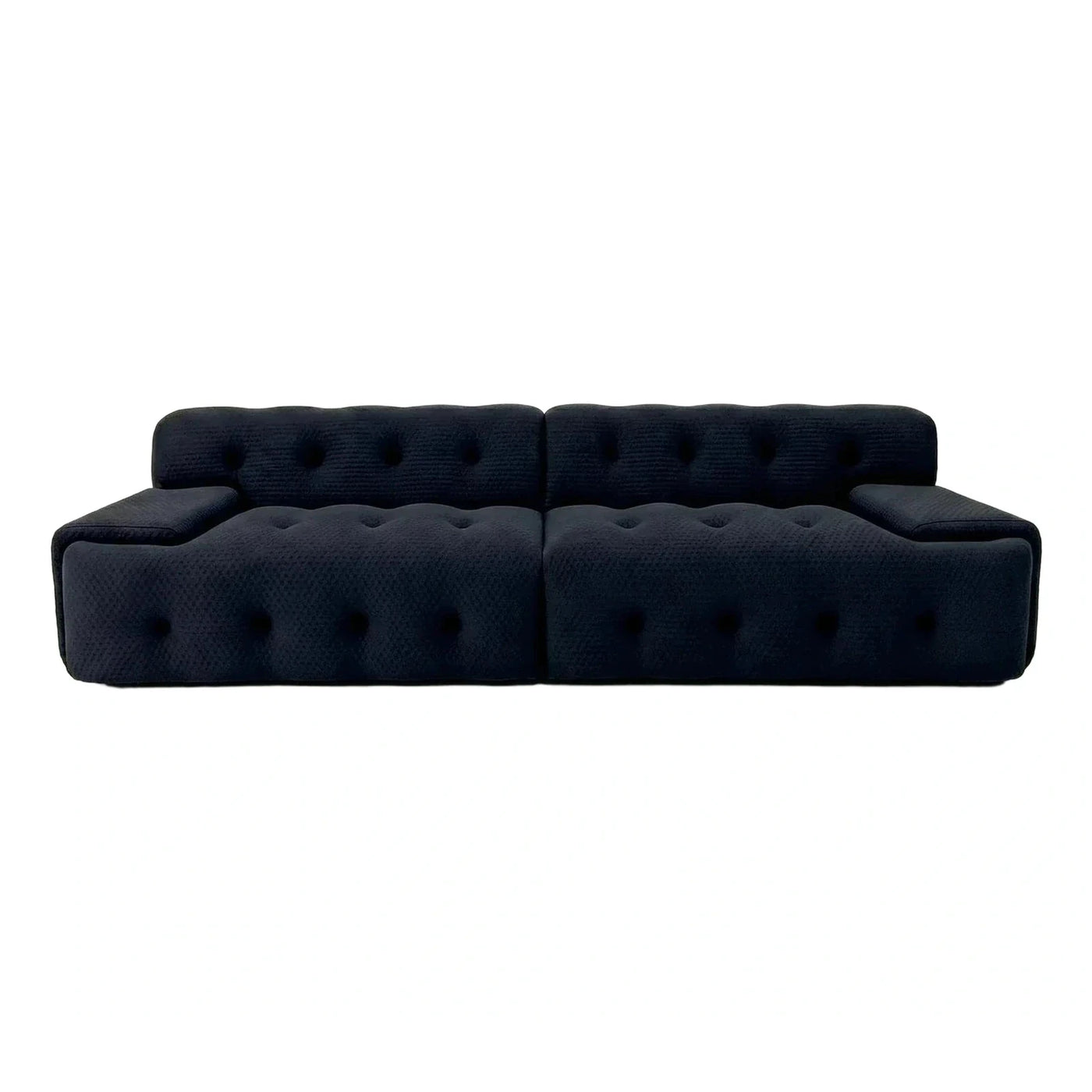 Navy Blue Tufted Low Profile Modular Sofa