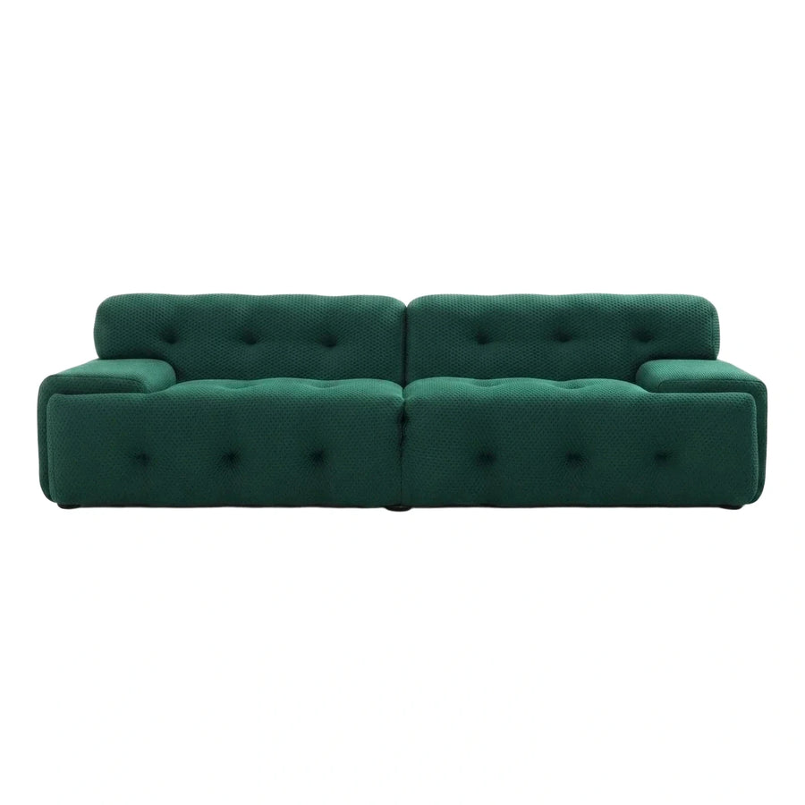 Emerald Green Tufted Modular Fabric Sofa