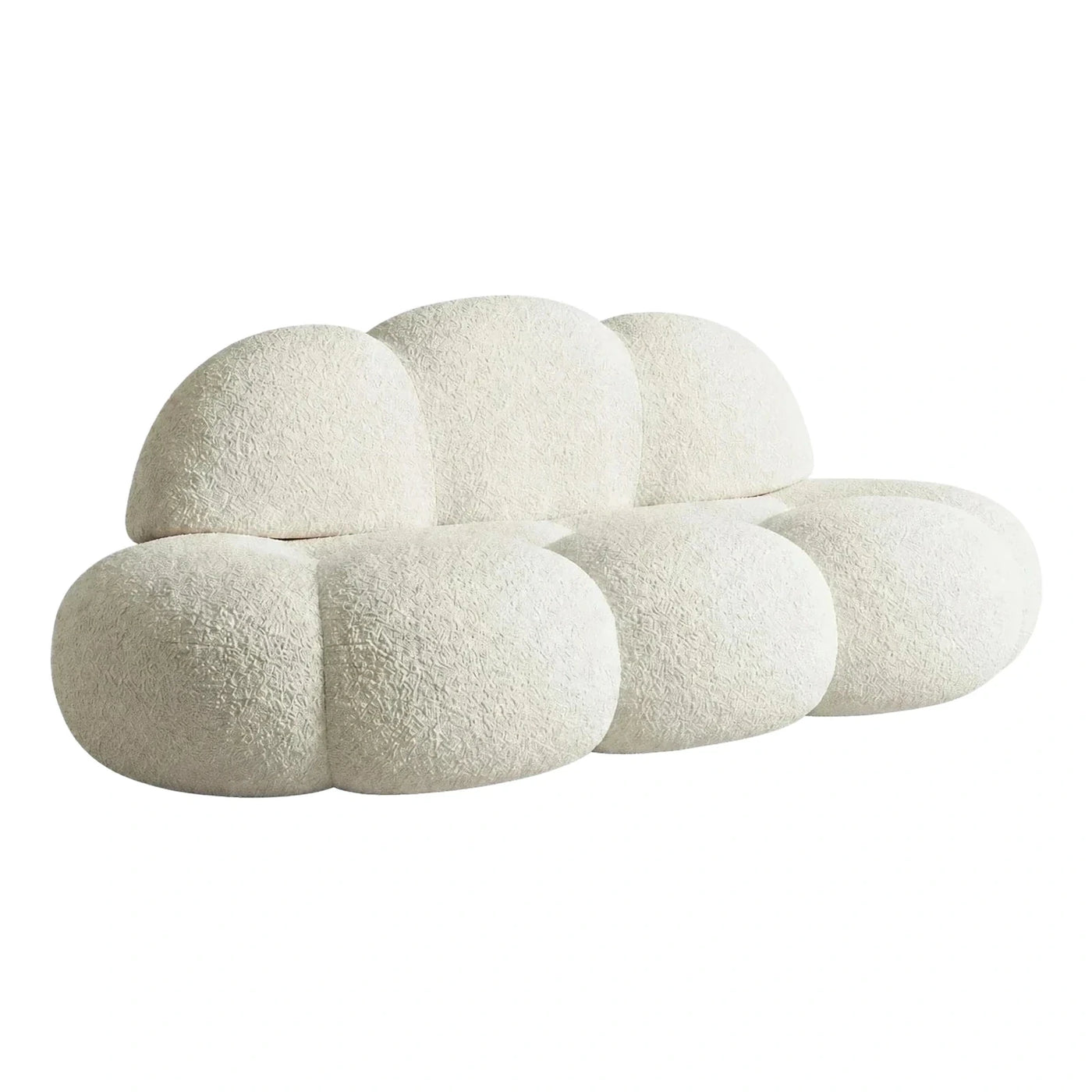 White Boucle Cloud Shaped Modular Sofa