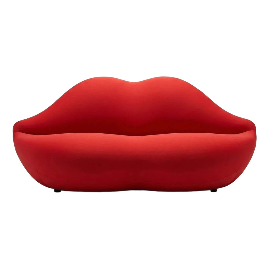 Red Lip Shaped Modern Fabric Sofa