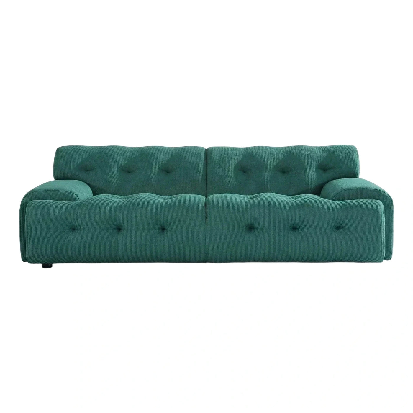Emerald Green Ribbed Tufted Sofa