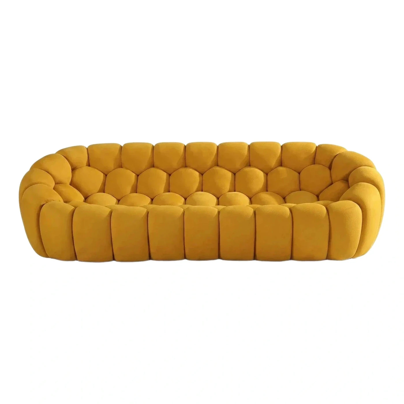 Modern Curved Mustard Yellow Cloud Sofa