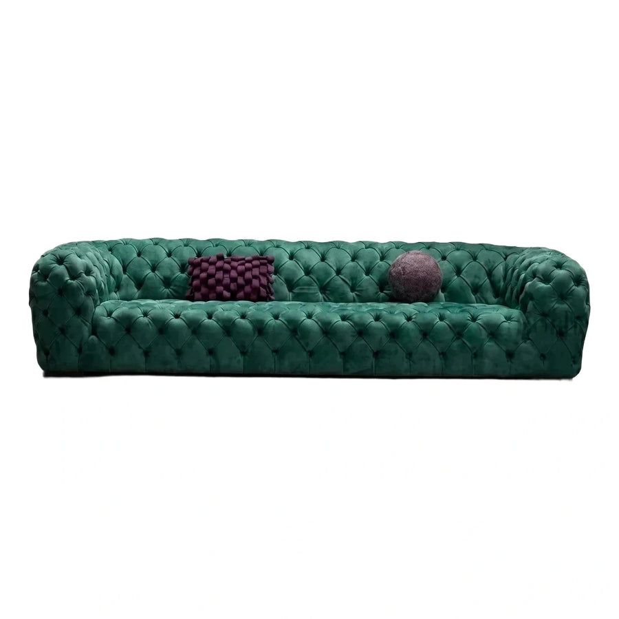 Emerald Green Tufted Velvet Chesterfield Sofa