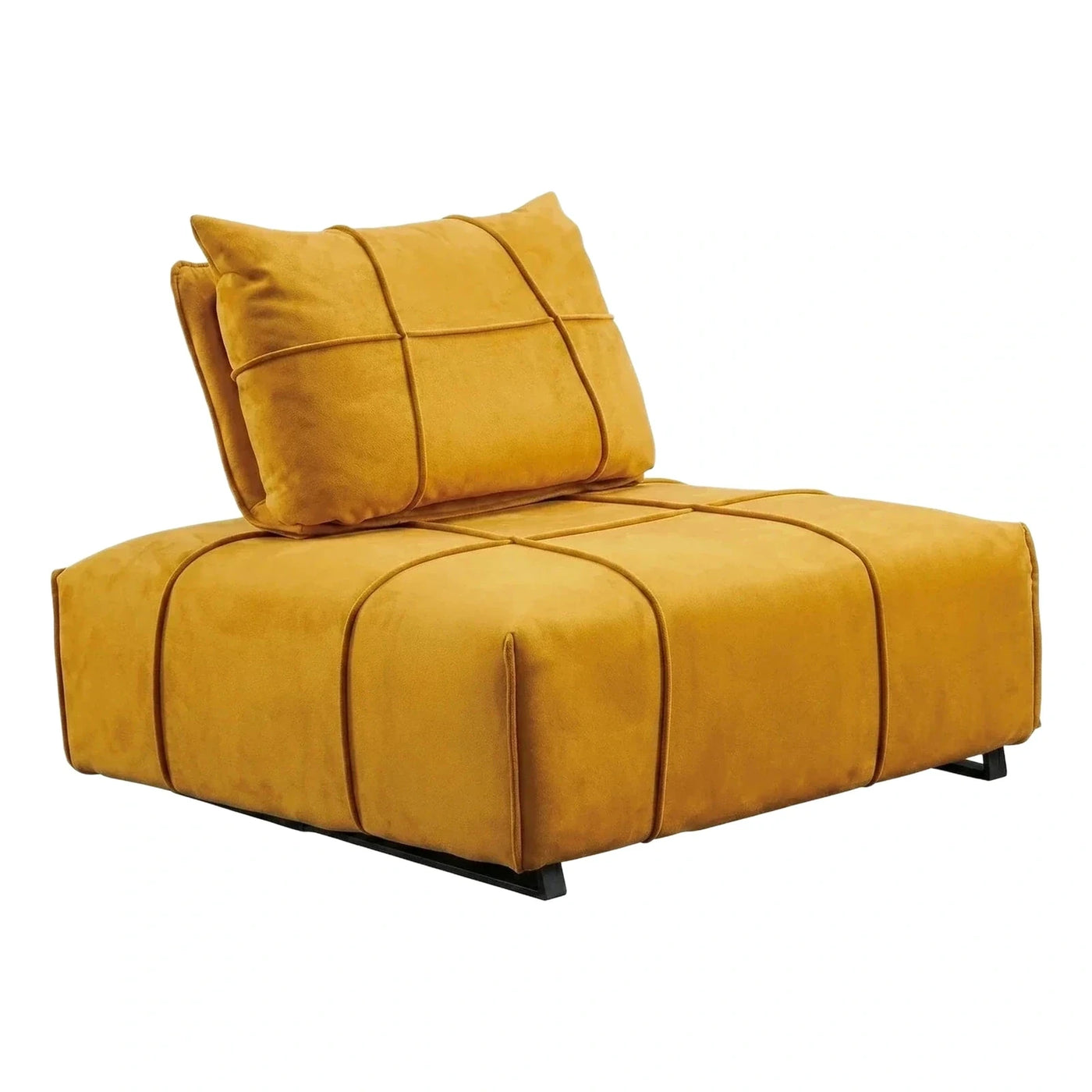 Mustard Yellow Velvet Modular Chaise Lounge Sofa