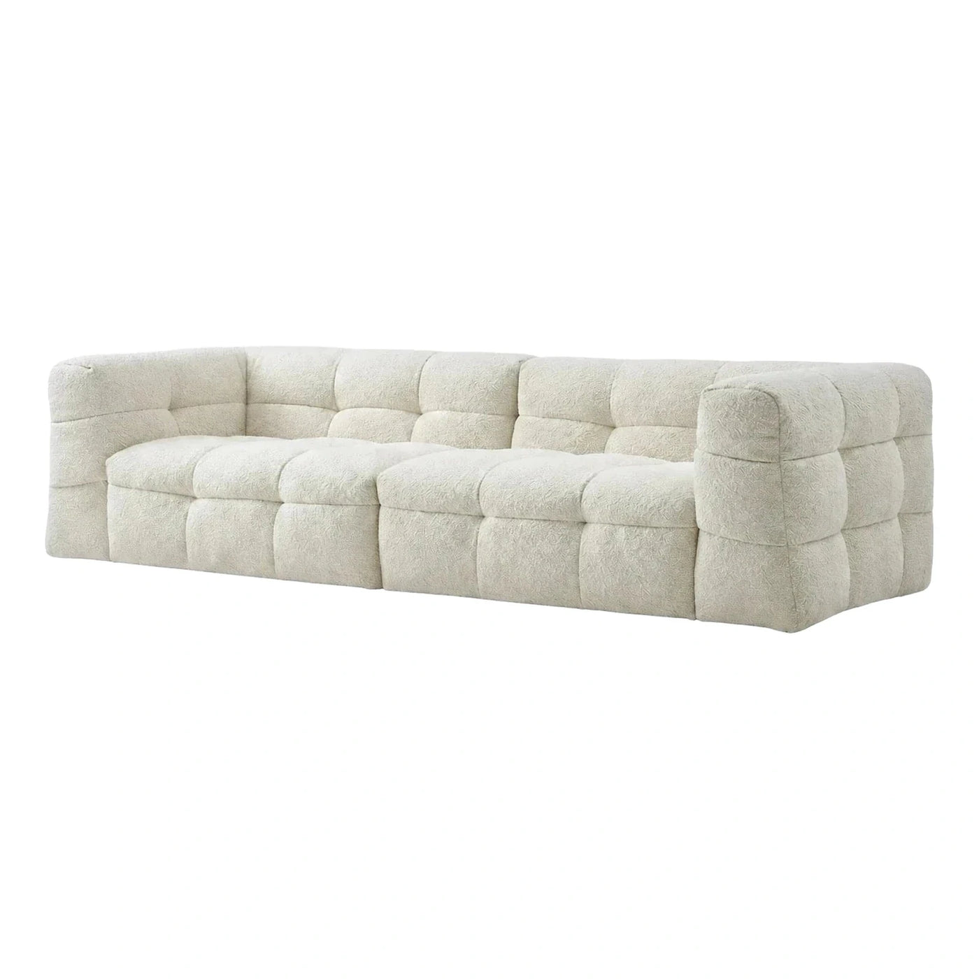 Cream Boucle Block-Style Modular Sofa