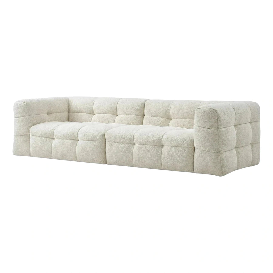 Cream Boucle Block-Style Modular Sofa