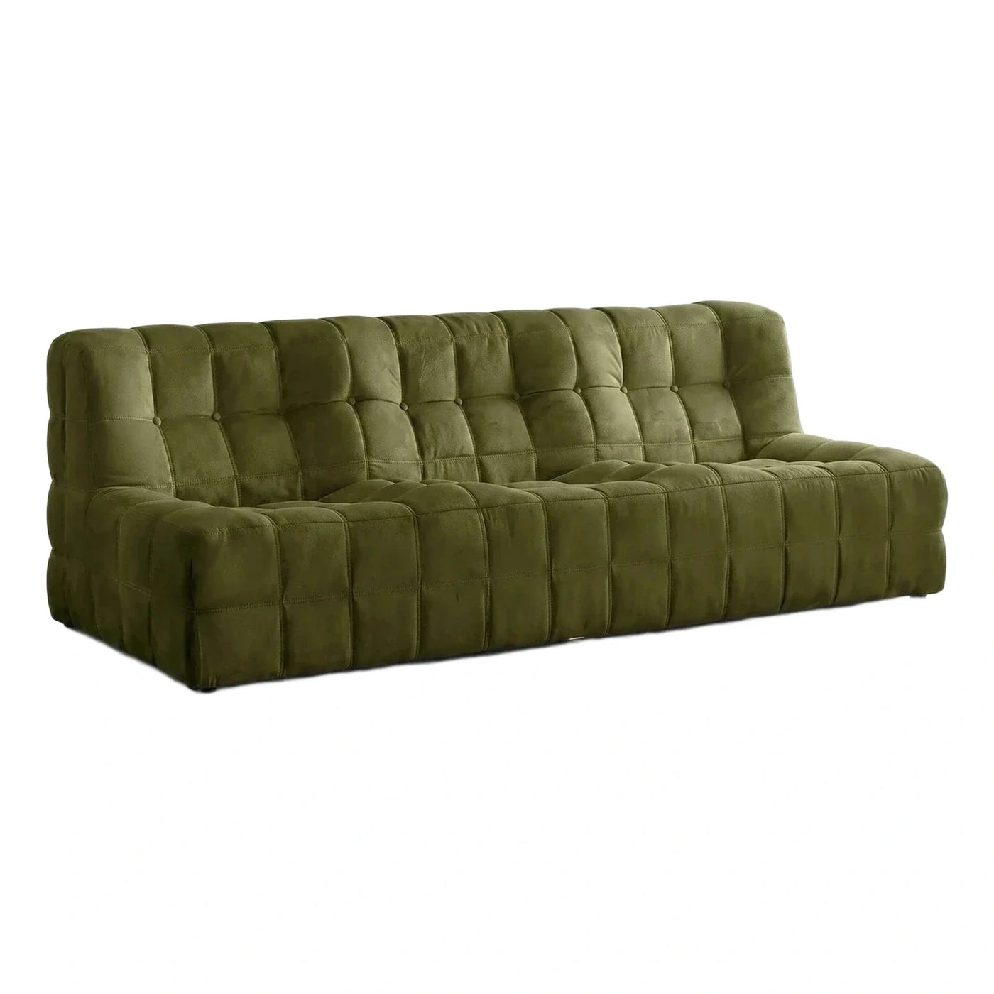 Olive Green Tufted Velvet Sofa