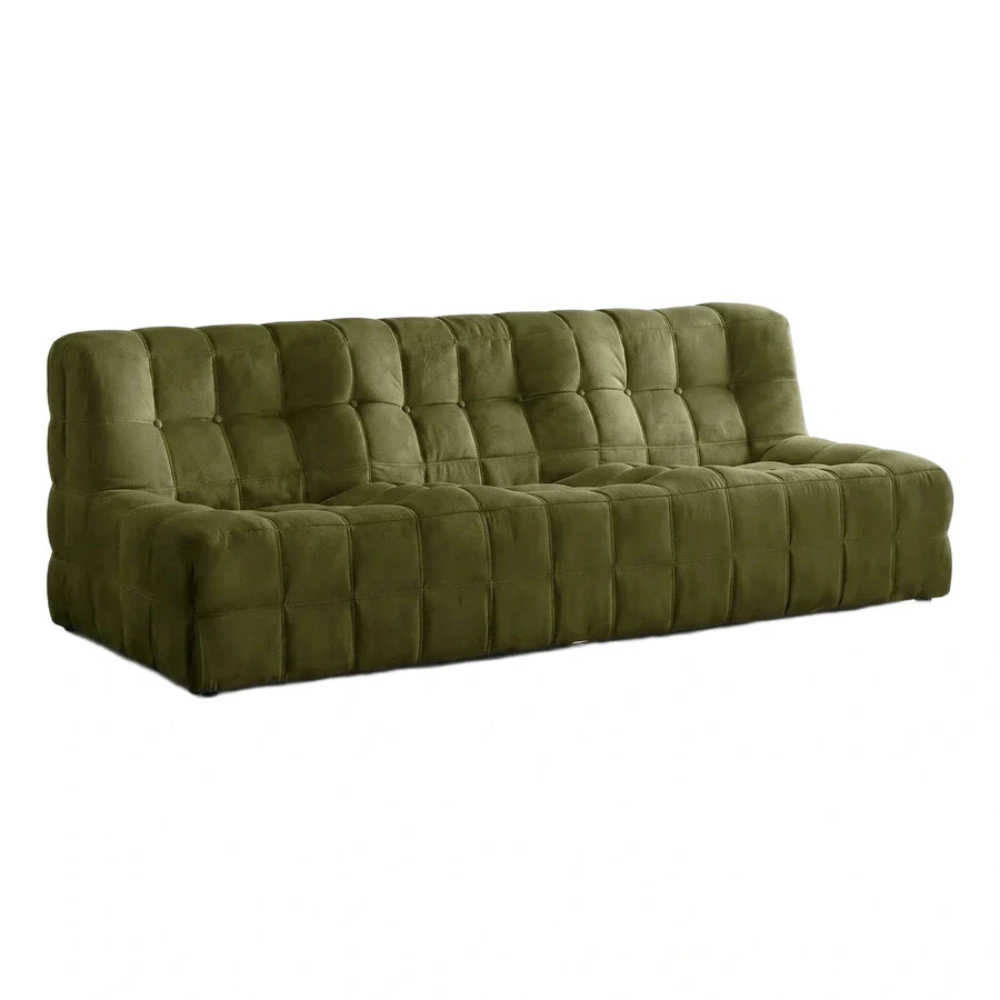 Olive Green Tufted Velvet Sofa