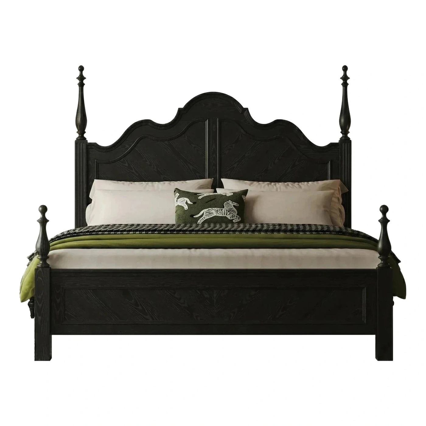 Classic Black Wood Poster Bed