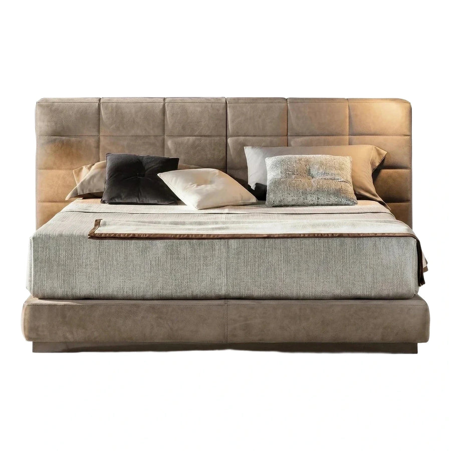 Blue-Green Wingback Channel Tufted Bed