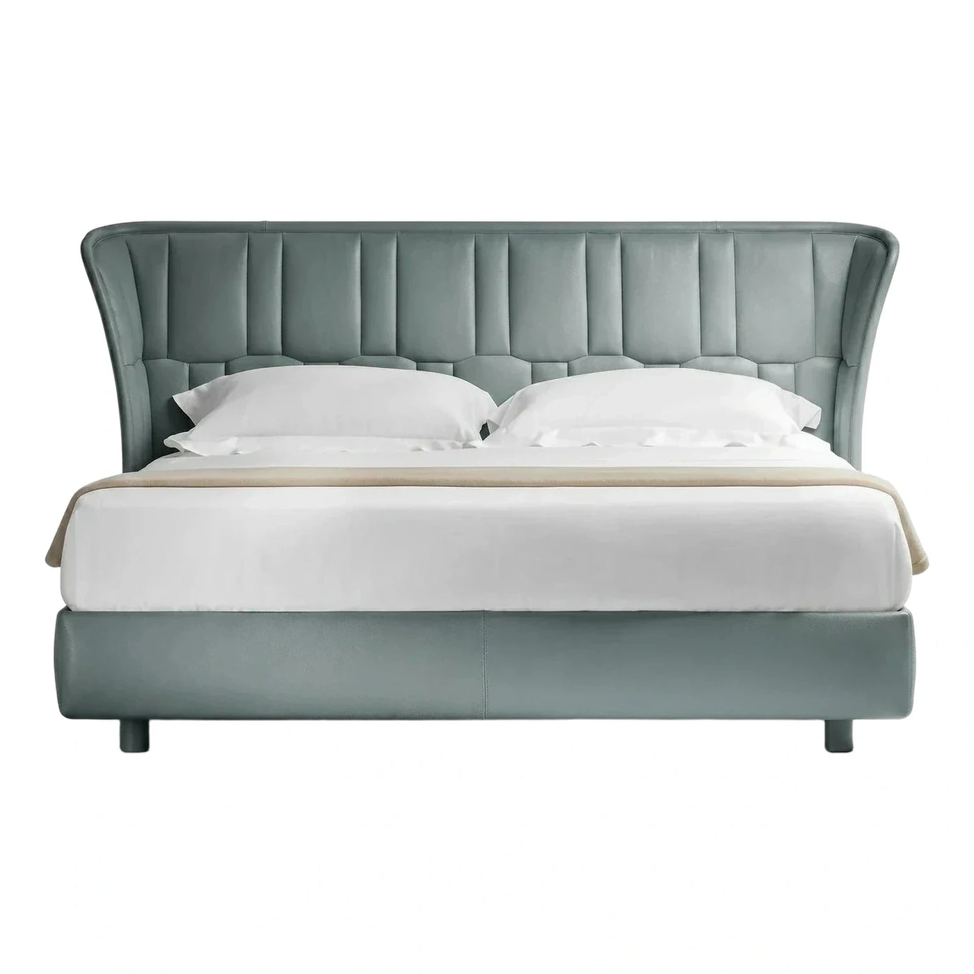Dark Grey Split Headboard Platform Bed
