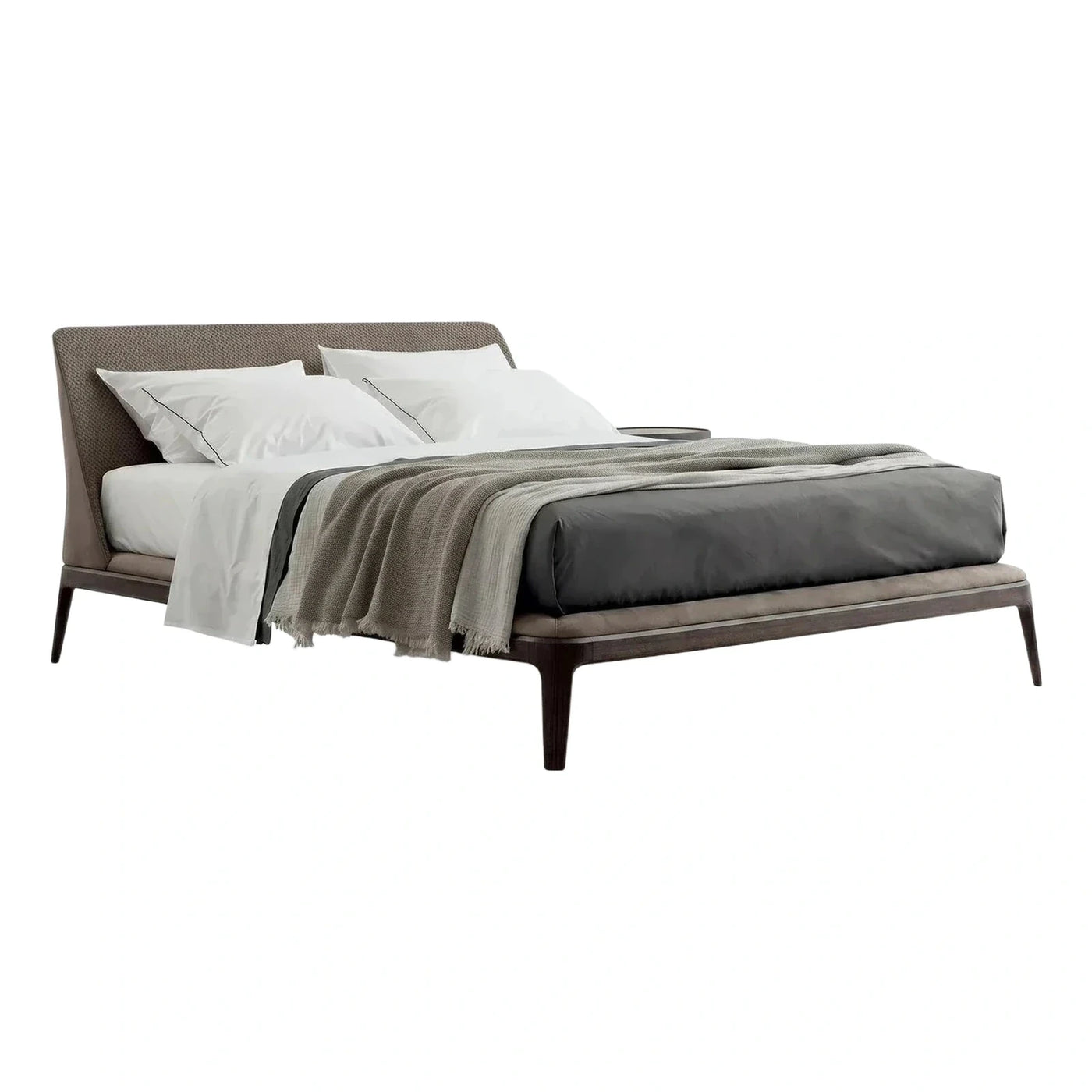 Grey Fabric Upholstered Platform Bed