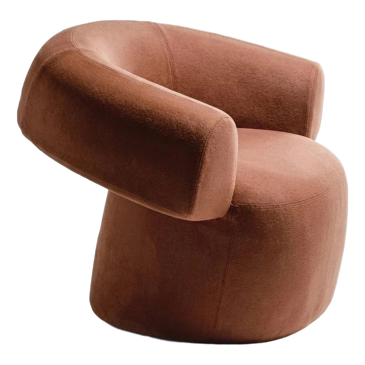 Modern Brown Fabric Tub Armchair