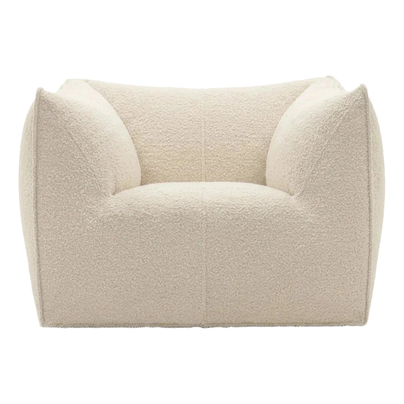 Cream Boucle Low Profile Box Armchair